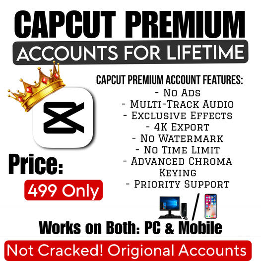 Capcut Pro Lifetime Subscription | 1 year Warranty | Instant Access