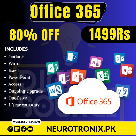 Microsoft Office 365 Premium License with 1 Year Genuine License Warranty | Instant Access